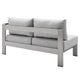 Shore Sunbrella® Fabric Aluminum Outdoor Patio Right-Arm Loveseat by Modway| Gray