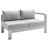 Shore Sunbrella® Fabric Aluminum Outdoor Patio Right-Arm Loveseat by Modway| Gray
