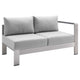 Shore Sunbrella® Fabric Aluminum Outdoor Patio Right-Arm Loveseat by Modway| Gray