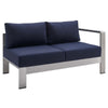 Shore Sunbrella® Fabric Aluminum Outdoor Patio Right-Arm Loveseat by Modway| Blue