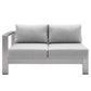 Shore Sunbrella® Fabric Aluminum Outdoor Patio Left-Arm Loveseat - No Shipping Charges