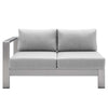 Shore Sunbrella® Fabric Aluminum Outdoor Patio Left-Arm Loveseat - No Shipping Charges