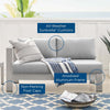 Shore Sunbrella® Fabric Aluminum Outdoor Patio Left-Arm Loveseat - No Shipping Charges MDY-EEI-4223-SLV-GRY