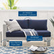 Shore Sunbrella® Fabric Aluminum Outdoor Patio Left-Arm Loveseat by Modway| Blue