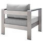Shore Sunbrella® Fabric Aluminum Outdoor Patio Armchair - No Shipping Charges