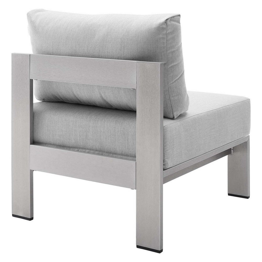 Shore Sunbrella® Fabric Aluminum Outdoor Patio Armless Chair by Modway| Gray