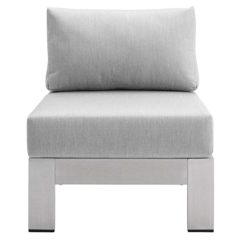 Shore Sunbrella® Fabric Aluminum Outdoor Patio Armless Chair by Modway| Gray