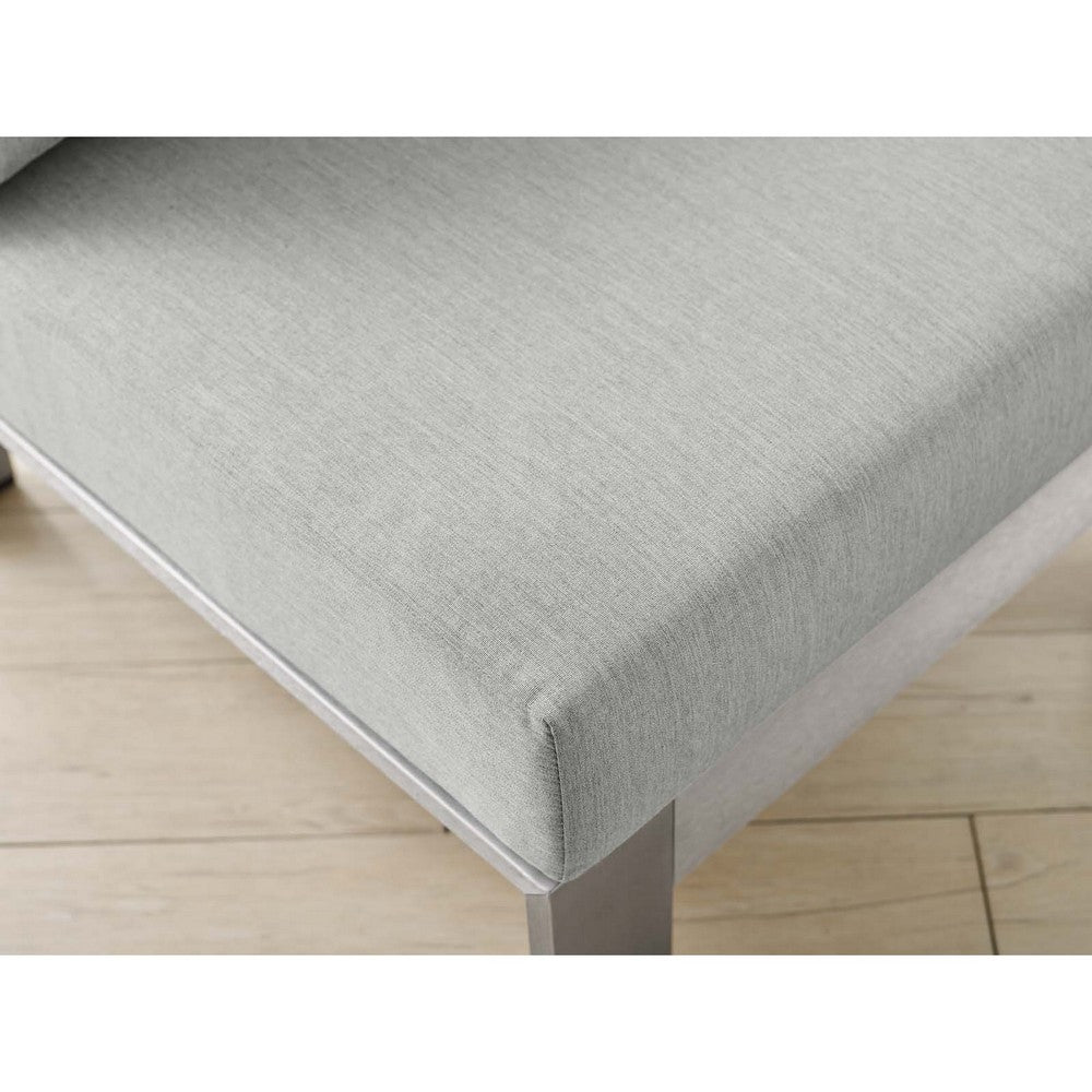 Shore Sunbrella® Fabric Aluminum Outdoor Patio Armless Chair by Modway| Gray