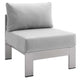 Shore Sunbrella® Fabric Aluminum Outdoor Patio Armless Chair by Modway| Gray