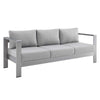 Modway Shore Sunbrella® Fabric Aluminum Outdoor Patio Sofa MDY-EEI-4228-SLV-GRY