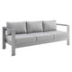 Modway Shore Sunbrella® Fabric Aluminum Outdoor Patio Sofa MDY-EEI-4228-SLV-GRY