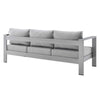 Modway Shore Sunbrella® Fabric Aluminum Outdoor Patio Sofa MDY-EEI-4228-SLV-GRY