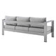 Modway Shore Sunbrella® Fabric Aluminum Outdoor Patio Sofa MDY-EEI-4228-SLV-GRY