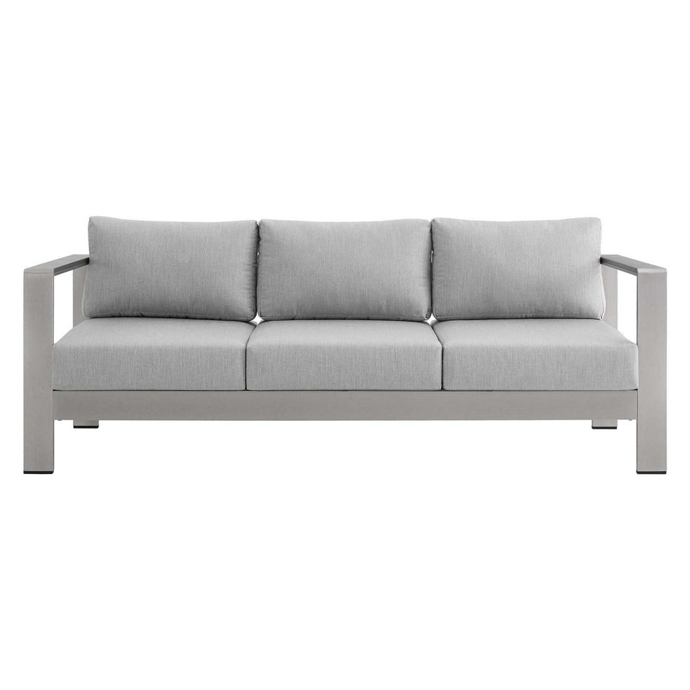 Modway Shore Sunbrella® Fabric Aluminum Outdoor Patio Sofa MDY-EEI-4228-SLV-GRY