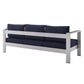 Shore Sunbrella® Fabric Aluminum Outdoor Patio Sofa - No Shipping Charges