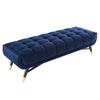 Adept 60" Performance Velvet Bench by Modway| Blue