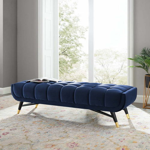 Adept 60" Performance Velvet Bench by Modway| Blue