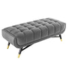 Adept 47.5" Performance Velvet Bench by Modway| Gray