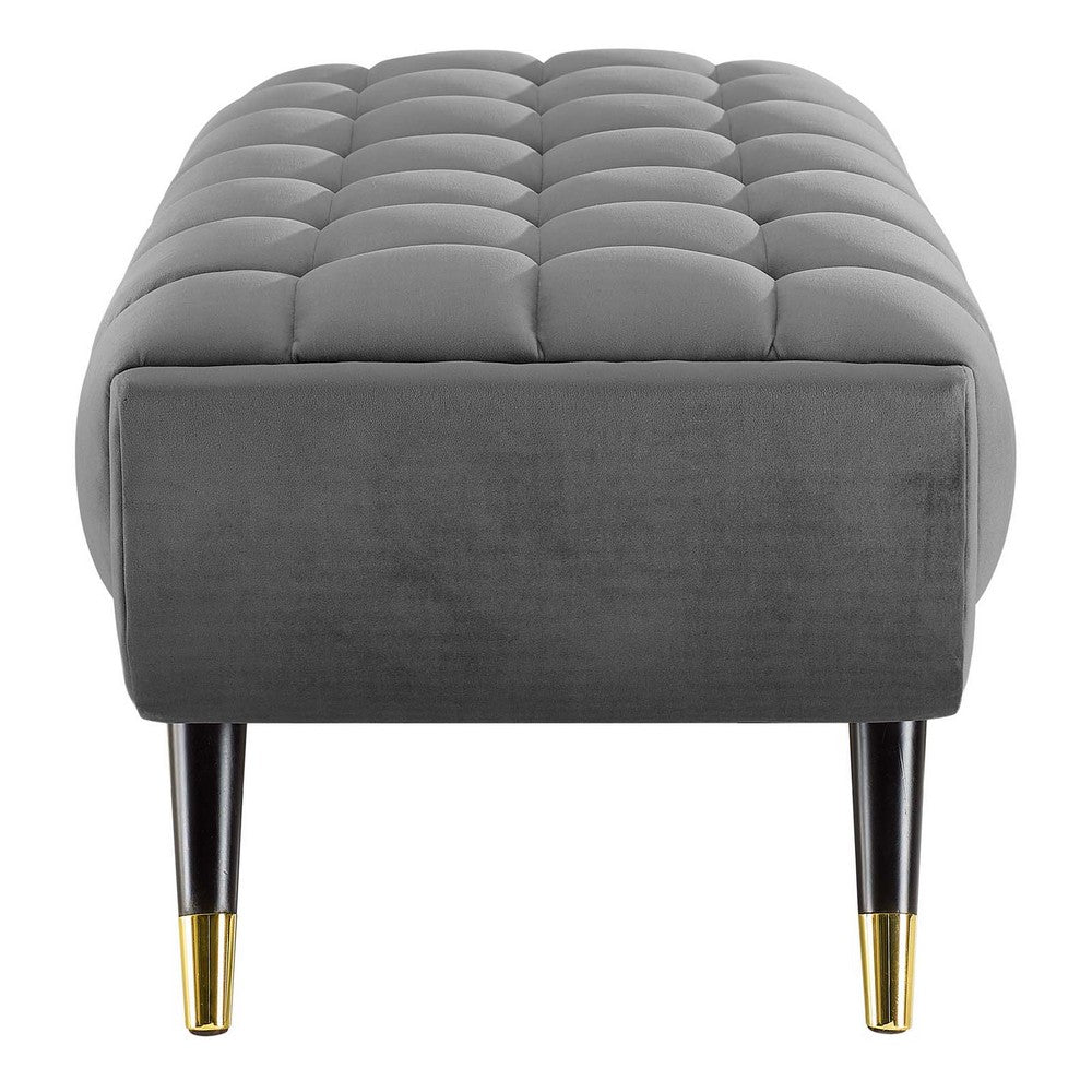 Adept 47.5" Performance Velvet Bench by Modway| Gray