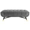 Adept 47.5" Performance Velvet Bench by Modway| Gray
