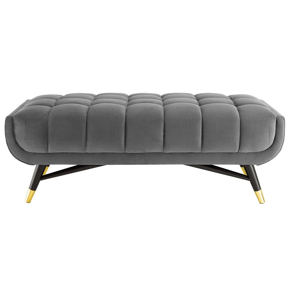Adept 47.5" Performance Velvet Bench by Modway| Gray