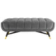Adept 47.5" Performance Velvet Bench by Modway| Gray