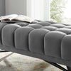 Adept 47.5" Performance Velvet Bench by Modway| Gray