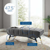 Adept 47.5" Performance Velvet Bench by Modway| Gray