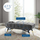 Adept 47.5" Performance Velvet Bench by Modway| Gray