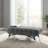 Adept 47.5" Performance Velvet Bench by Modway| Gray