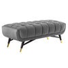 Adept 47.5" Performance Velvet Bench by Modway| Gray