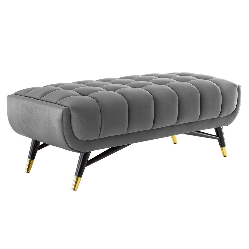 Adept 47.5" Performance Velvet Bench by Modway| Gray