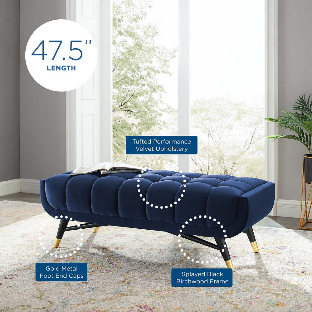 Adept 47.5" Performance Velvet Bench by Modway| Blue