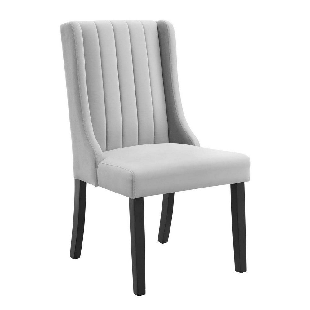 Renew Parsons Performance Velvet Dining Side Chairs Set of 2 by Modway| Gray