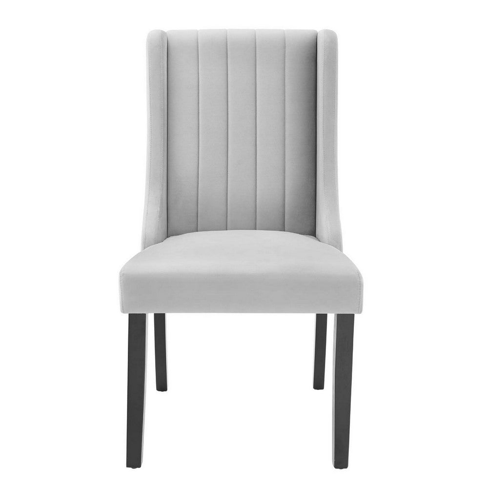 Renew Parsons Performance Velvet Dining Side Chairs Set of 2 by Modway| Gray
