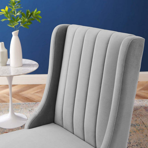 Renew Parsons Performance Velvet Dining Side Chairs Set of 2 by Modway| Gray