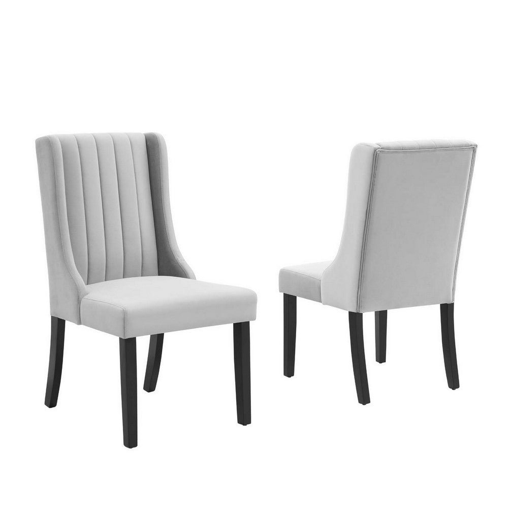 Renew Parsons Performance Velvet Dining Side Chairs Set of 2 by Modway| Gray