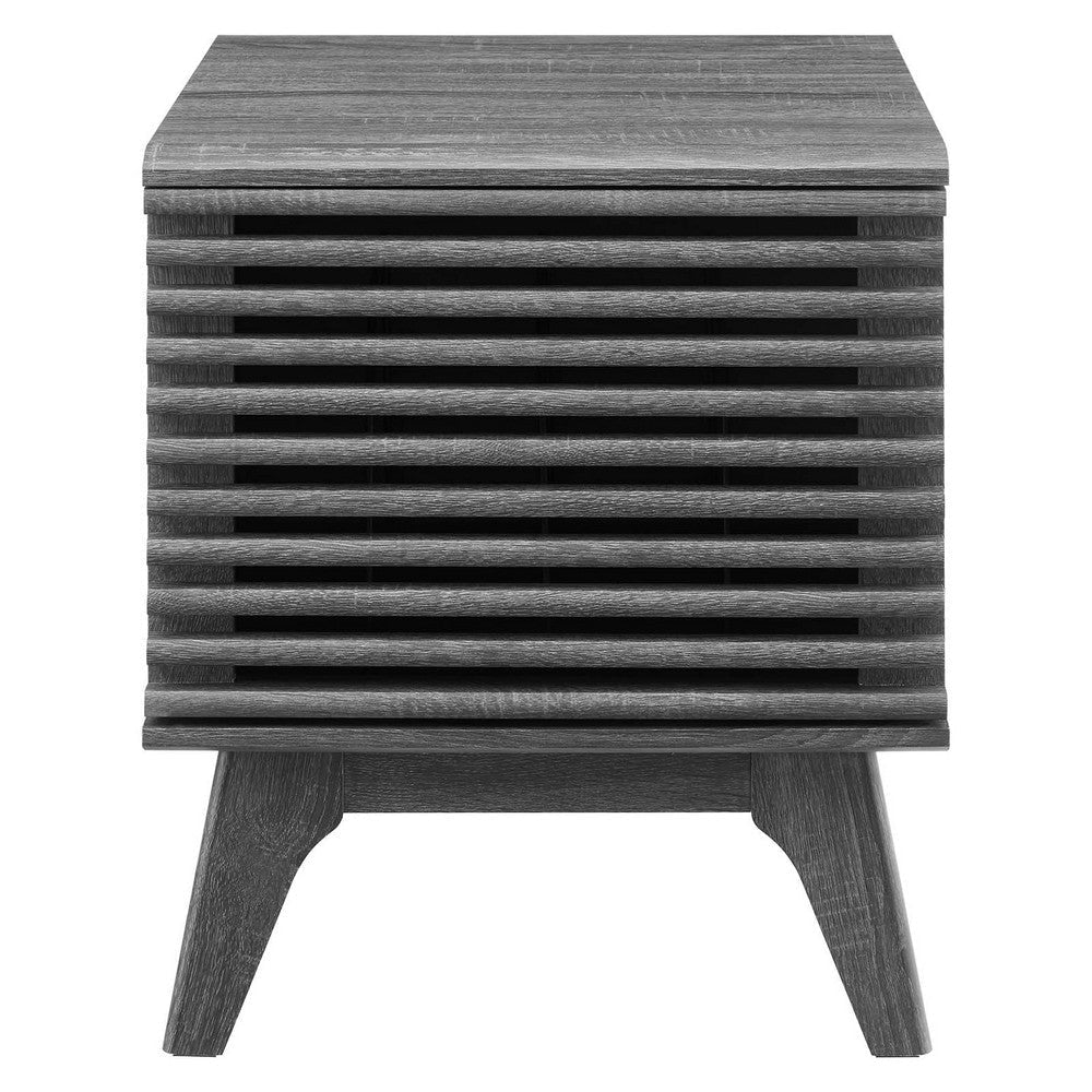 Modway Render Mid-Century Modern 19’’ Vinyl Record Display Stand in Charcoal