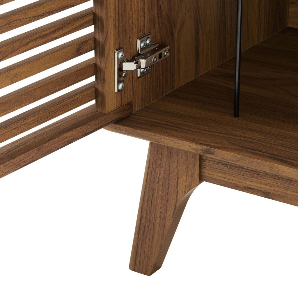 Modway Render Mid-Century Modern 19’’ Vinyl Record Display Stand in Walnut 19 Inch