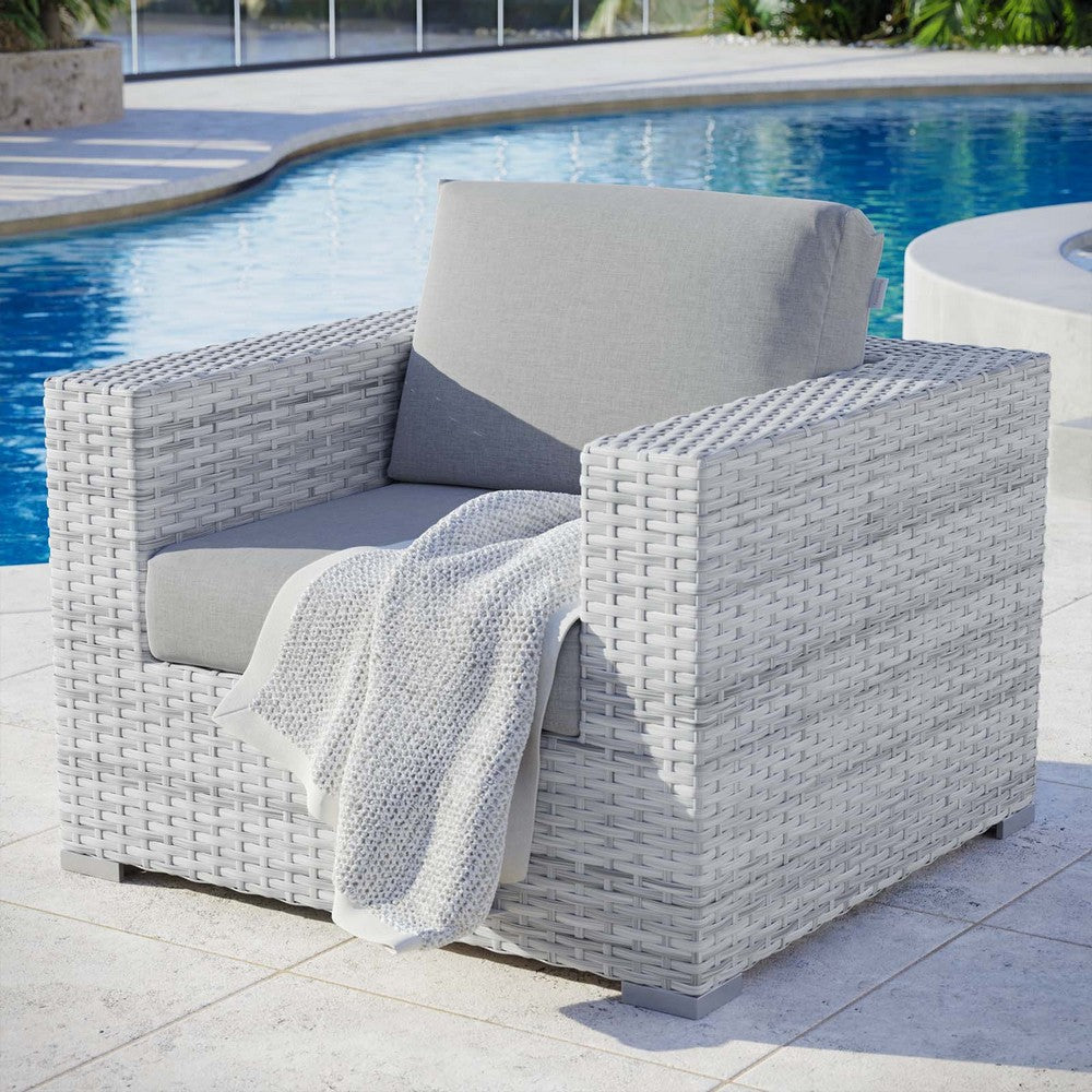 Modway Convene Outdoor Patio Armchair Light Gray Gray MDY-EEI-4297-LGR-GRY