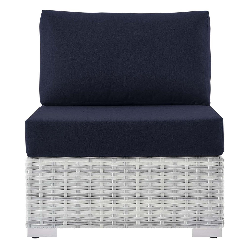 Convene Outdoor Patio Armless Chair by Modway| Blue
