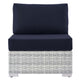 Convene Outdoor Patio Armless Chair by Modway| Blue