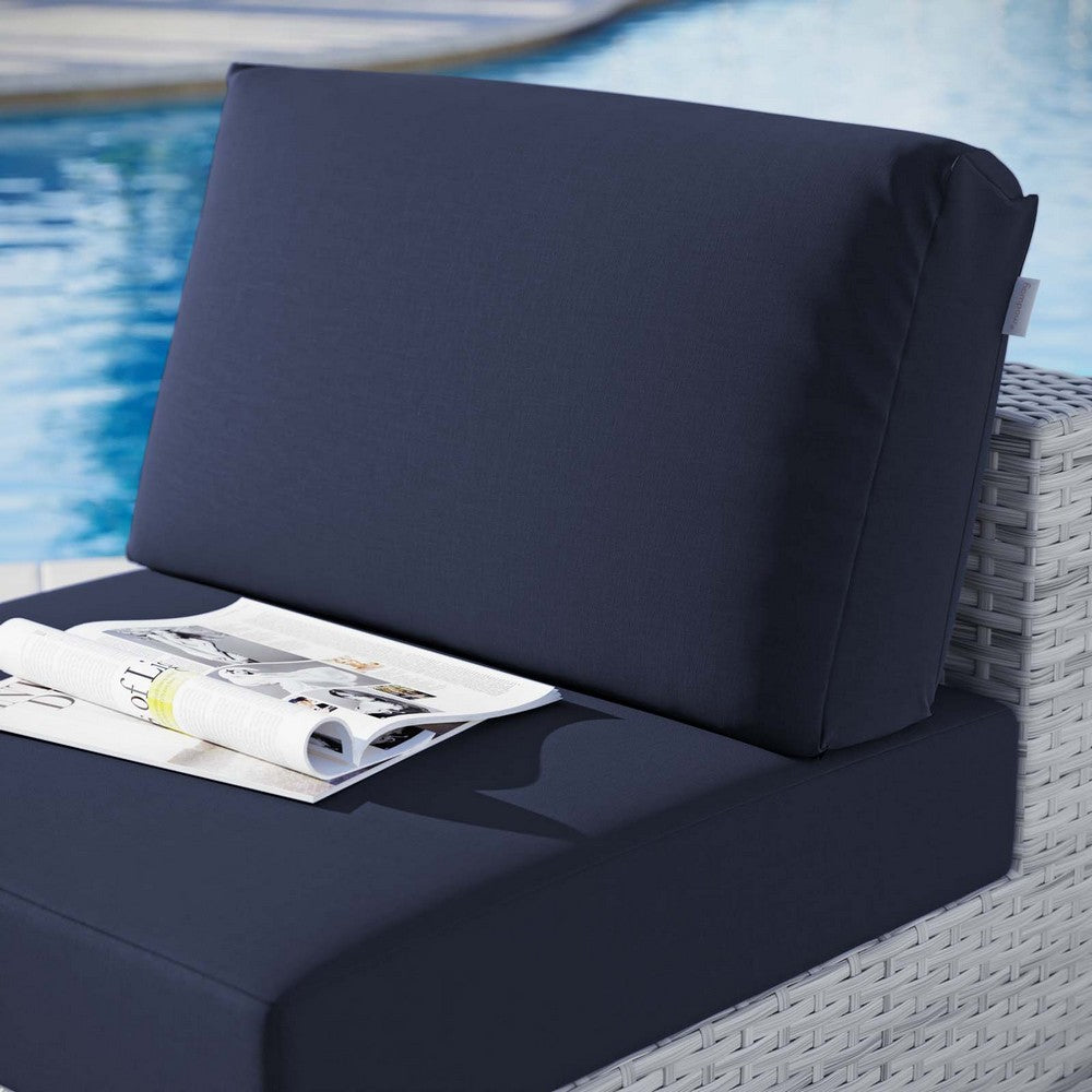 Convene Outdoor Patio Armless Chair by Modway| Blue