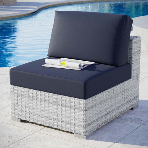 Convene Outdoor Patio Armless Chair by Modway| Blue