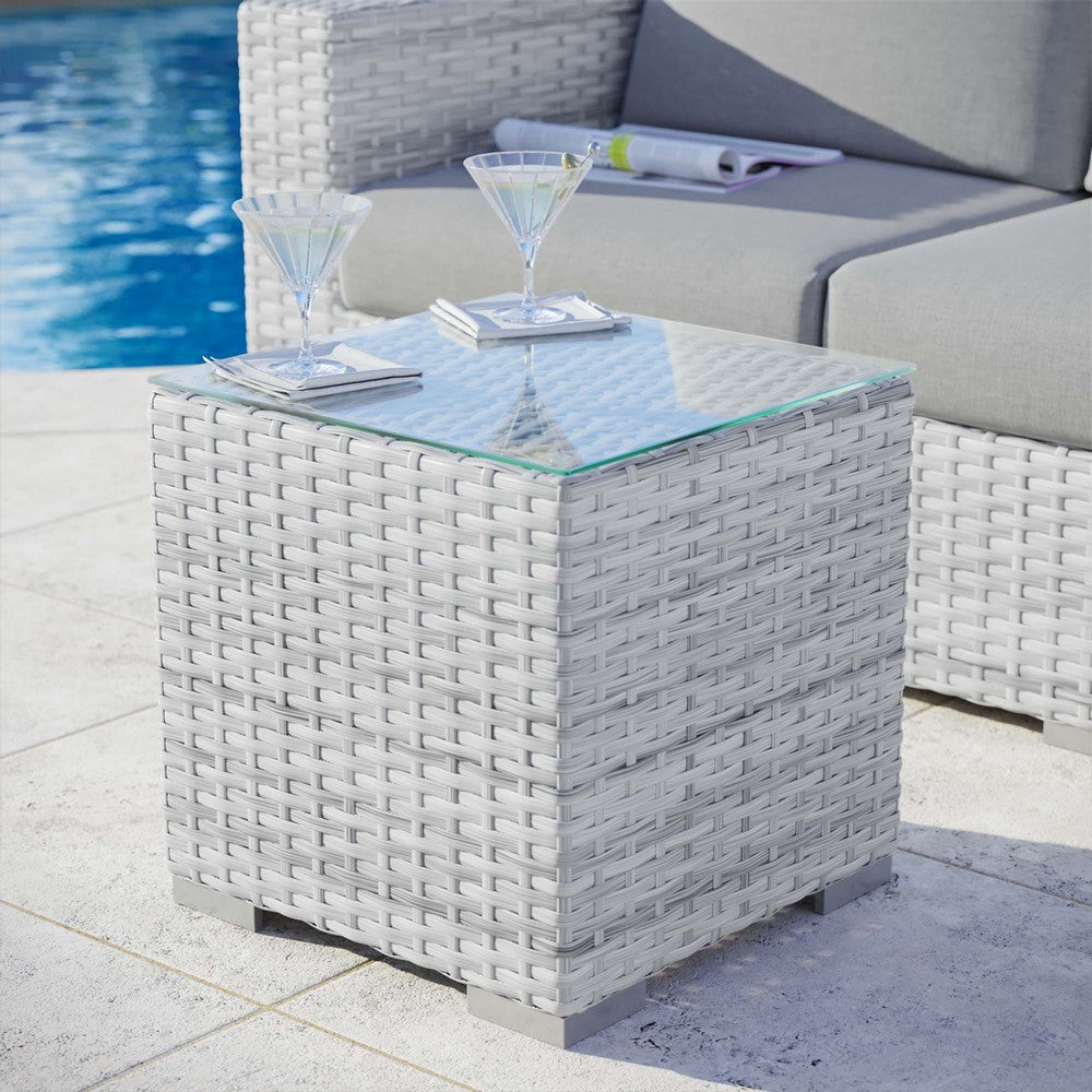 Modway Convene Outdoor Patio Side Table Light Gray MDY-EEI-4300-LGR