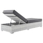 Modway Convene Outdoor Patio Chaise Light Gray Charcoal MDY-EEI-4307-LGR-CHA