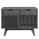 Modway Render Mid-Century Modern 37’’ Vinyl Record Display Stand with Drawers in Charcoal MDY-EEI-4323-CHA