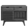 Modway Render Mid-Century Modern 37’’ Vinyl Record Display Stand with Drawers in Charcoal MDY-EEI-4323-CHA