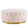 Ensconce Tufted Performance Velvet Round Ottoman  - No Shipping Charges