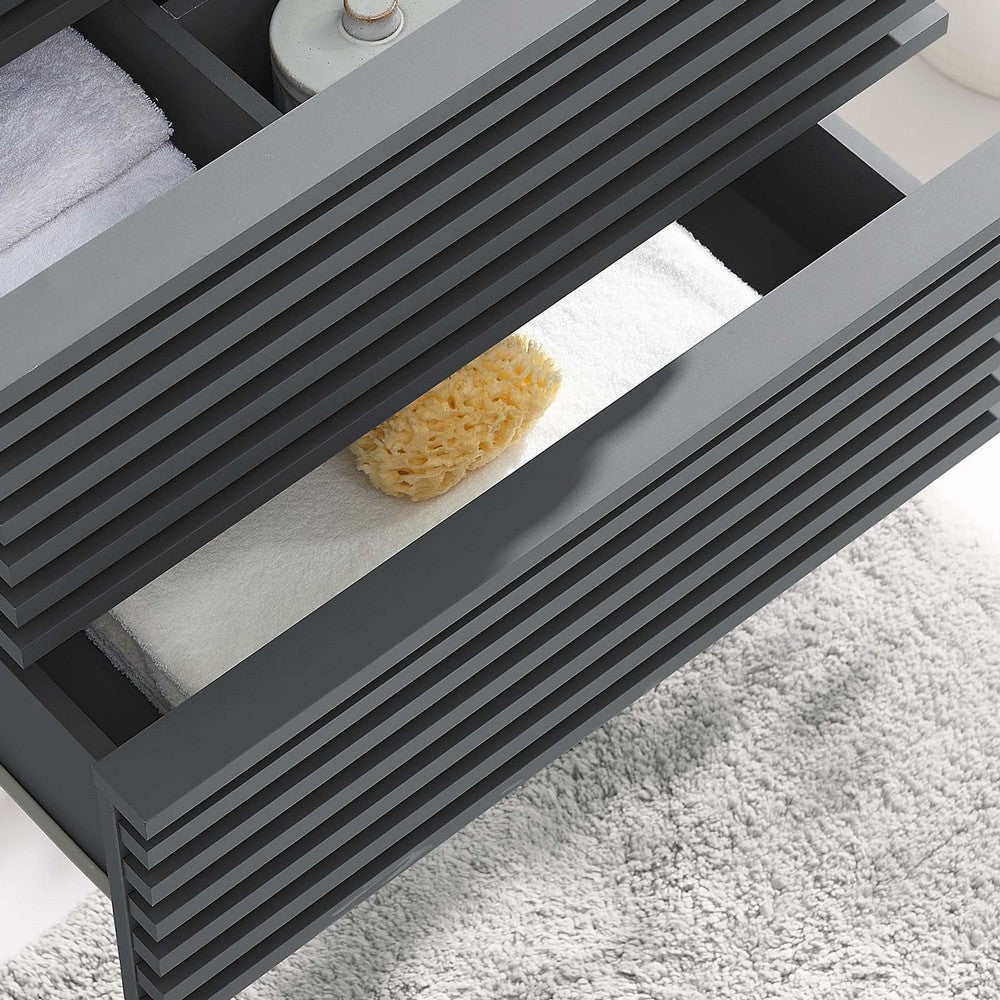 Render 24" Wall-Mount Bathroom Vanity Cabinet (Sink Basin Not Included) by Modway| Gray